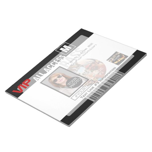 Maak uw eigen VIP pas 8 manieren aan Personeel Notitieblok (Schuin)