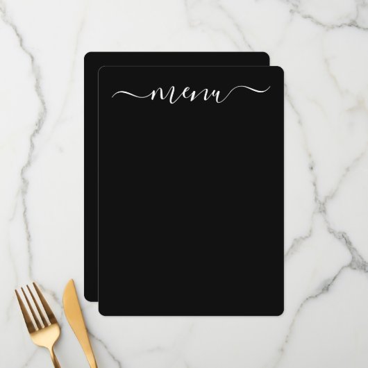 Maak uw eigen volledig op maat gemaakte zwarte menu (Voorkant / Achterkant in situ)