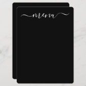 Maak Uw Eigen Volledig Op Maat Gemaakte Zwarte Menu (Voorkant / Achterkant)