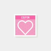 Maak uw eigen waardebonnen | Roze harten Post-it® Notes (Voorkant)