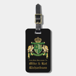 Maak uw eigen wapengekletter groen-adelaar embleem bagagelabel