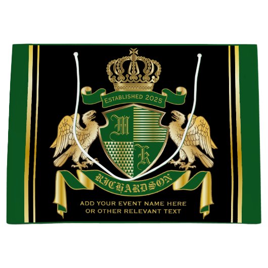 Maak uw eigen wapengekletter groen-adelaar embleem groot cadeauzakje (Voorkant)