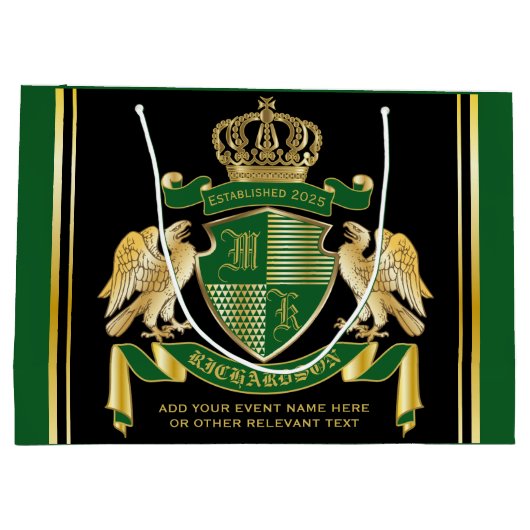 Maak uw eigen wapengekletter groen-adelaar embleem groot cadeauzakje (Achterkant)