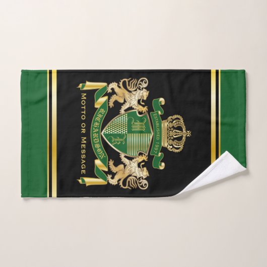 Maak uw eigen wapengekletter groen goudleeuwen handdoek (Handdoek)