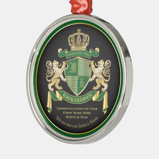 Maak uw eigen wapengekletter groen goudleeuwen metalen ornament (Links)