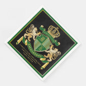 Maak uw eigen wapengekletter groen goudleeuwen servet (Hoek)