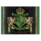 Maak uw eigen wapengekletter groen goudleeuwen snijplank (Voorkant)