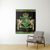 Maak uw eigen wapengekletter groen goudleeuwen wandkleed (In situ)