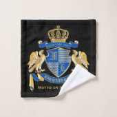Maak uw eigen wapenkat blauw-goudblauw-elemanje bad handdoek (Wasdoekje)