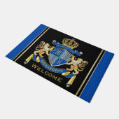 Maak uw eigen wapenkat blauw goudleem deurmat (Schuin)