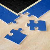 Maak uw eigen wapenkat blauw goudleem legpuzzel (Zijkant)