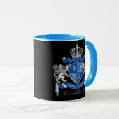 Maak uw eigen wapenkat blauw, zilveren ledemaat mok (Voorkant rechts)