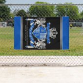 Maak uw eigen wapenkat blauw, zilveren ledemaat spandoek (Insitu)