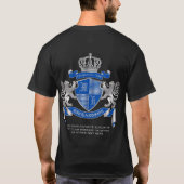 Maak uw eigen wapenkat blauw, zilveren ledemaat t-shirt (Achterkant)