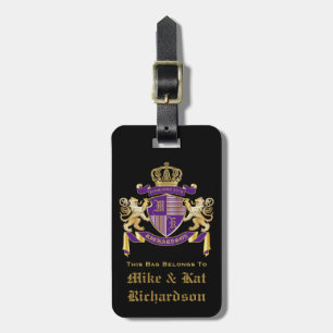Maak uw eigen wapenschild monogram lonembleem bagagelabel
