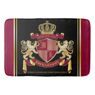 Maak uw eigen wapenschild Red Gold Lion Emblem Badmat