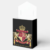 Maak uw eigen wapenschild Red Gold Lion Emblem Bedankdoosjes (Geopend)