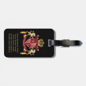 Maak uw eigen wapenschild rood-goudblauw-embleem bagagelabel (Achterkant horizontaal)