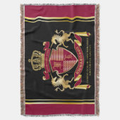 Maak uw eigen wapenschild rood-goudblauw-embleem deken (Voorkant Verticaal)