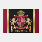 Maak uw eigen wapenschild rood-goudblauw-embleem deurmat (Voorkant)