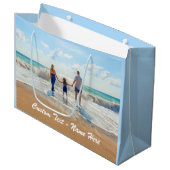 Maak uw fotocadeautas met aangepaste tekstnaam groot cadeauzakje (Voorkant Gekanteld)