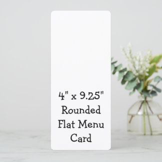 Maak uw gepersonaliseerde 4" x 9,25" afgeronde pla menu