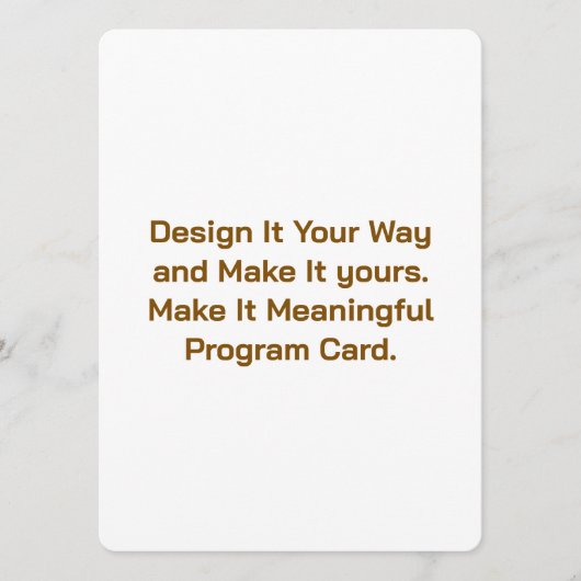Maak uw gepersonaliseerde 5,5" x 7,5" programmkaar programma (Voorkant)