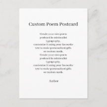 Maak uw gepersonaliseerde aangepaste gedicht postk