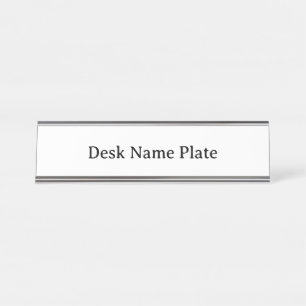 Maak uw gepersonaliseerde standaard zilver bureau naambordje