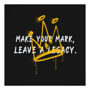 Maak uw Mark Graffiti Crown Foto Afdruk