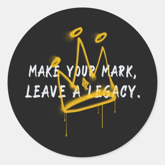 Maak uw Mark Graffiti Crown Ronde Sticker (Voorkant)