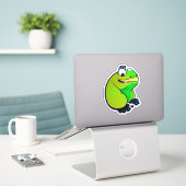 Maak uw Mark met Froggy Sticker Art (Laptop op bureau)