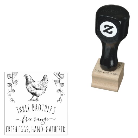 Maak Uw Persoonlijke Boerderij Rustieke Verse Eier Rubberstempel (Gestempeld)