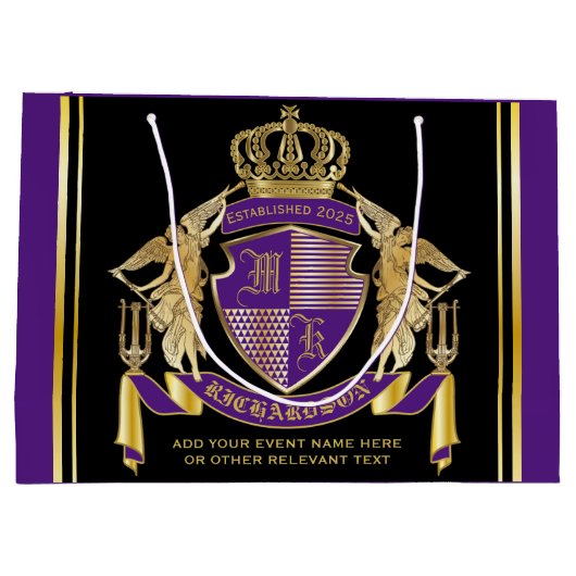 Maak uw wapengekletter Gold Angel Paars embleem Groot Cadeauzakje (Achterkant)