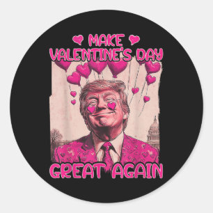 Maak Valentijnsdag weer geweldig, grappige Trump-f Ronde Sticker