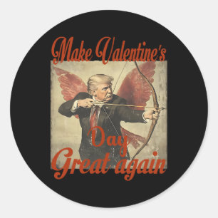 Maak Valentijnsdag weer geweldig, grappige Trump V Ronde Sticker