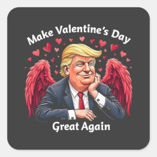 Maak Valentijnsdag weer geweldig Trump-geliefden Vierkante Sticker