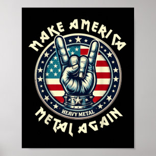 Maak van Amerika weer Trump Rock Heavy Music Poster
