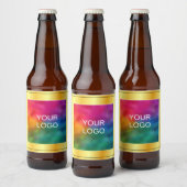 Maak van Creëer uw eigen bedrijf Logo Faux Gold Bier Etiket (Flessen)
