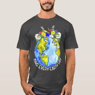Maak van het milieu van elke dag op aarde t-shirt