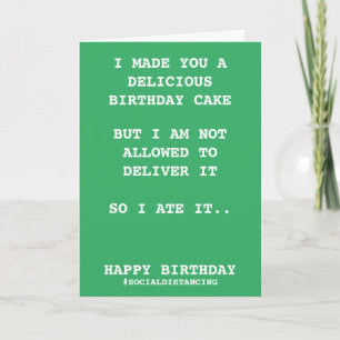 Maak van je een 'Birthday Cake Social Distancing H Kaart