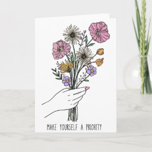 Maak van jezelf een prioritaire wilde bloem kaart