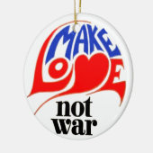 Maak van liefde geen oorlog kerstfeest keramisch ornament (Links)