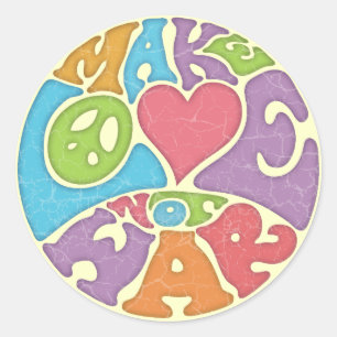 Maak van liefde geen oorlog ronde sticker