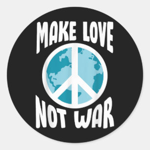 Maak van liefde geen oorlog ronde sticker