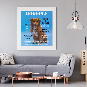 Maak van uw huisdierenfoto een voorpagina ster op  canvas afdruk