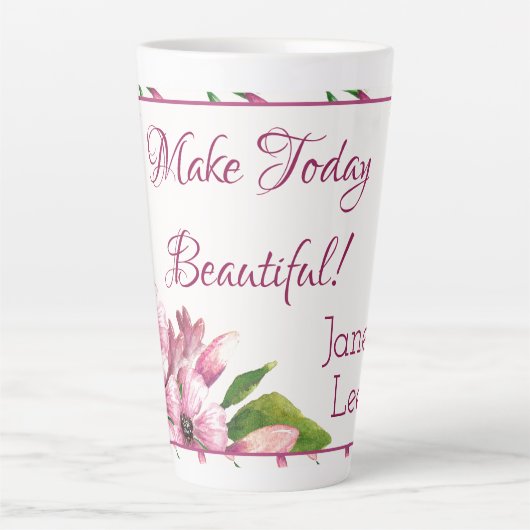 Maak vandaag een mooi persoonlijk design latte mok (Voorkant)
