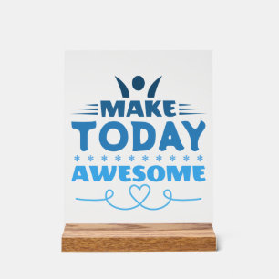 Maak Vandaag Geweldig Retro Typografie Acryl Bord