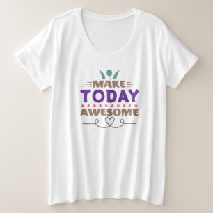 Maak Vandaag Geweldig Retro Typografie Grote Maat T-shirt
