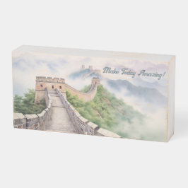 Maak vandaag verbazingwekkend kasteelmuur landscha houten kist print